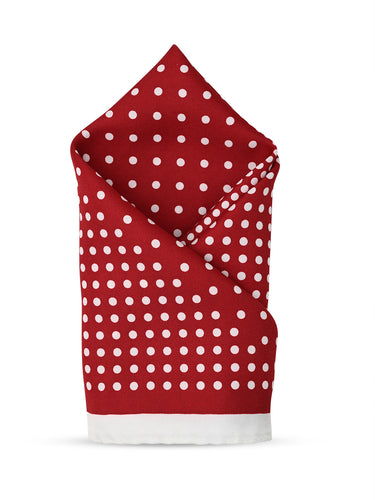 MAROON POLKA DOT POCKET SQUARE