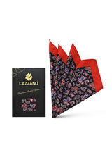BLACK RED POCKET SQUARE