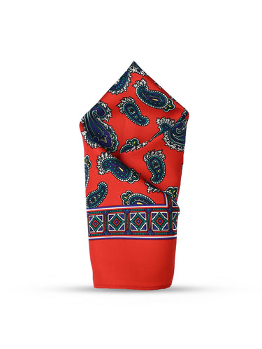 RED PRINTED POCKET SQUARE