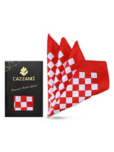 RED WHITE POCKET SQUARE