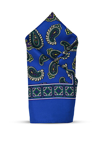 BLUE PRINTED POCKET SQUARE
