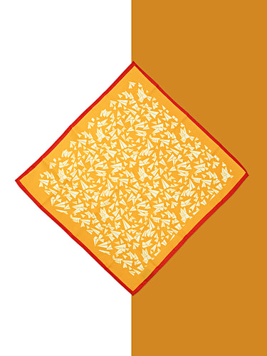 YELLOW PRINTED POCKET SQUARE