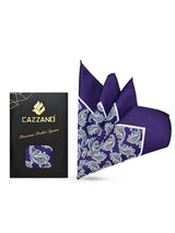 PURPLE WHITE POCKET SQUARE