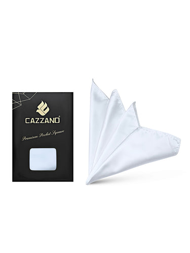 WHITE SOLID POCKET SQUARE