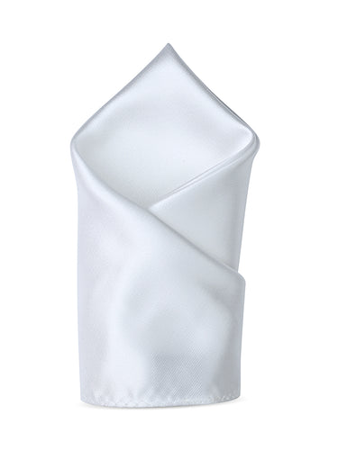 WHITE SOLID POCKET SQUARE