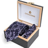 PURPLE PATCHWORK TIE WITH POCKET SQUARE