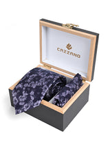 PURPLE TIE WITH POCKET SQUARE