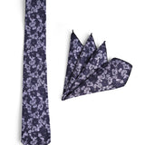 PURPLE PATCHWORK TIE WITH POCKET SQUARE