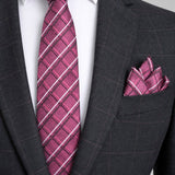 CHECKERED TIE WITH POCKET SQUARE