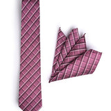 CHECKERED TIE WITH POCKET SQUARE