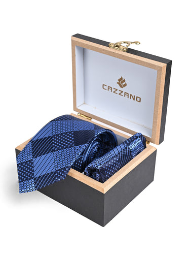 ROYAL BLUE TIE WITH POCKET SQUARE