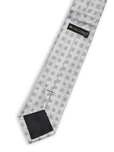 SILVER GREY CHECKED NECKTIE