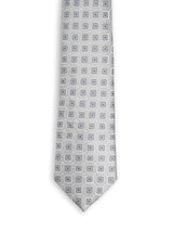 SILVER GREY CHECKED NECKTIE
