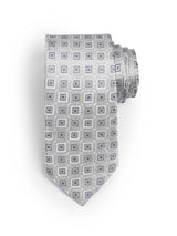 SILVER GREY CHECKED NECKTIE