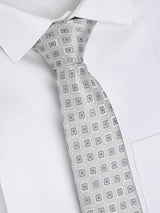 SILVER GREY CHECKED NECKTIE