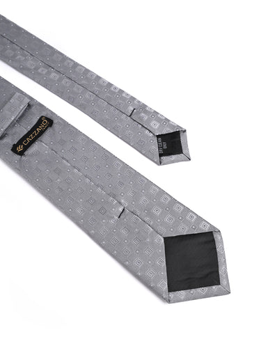 SILVER GREY CHECKERED TIE