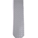 SILVER GREY CHECKERED TIE