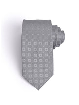 SILVER GREY CHECKERED TIE