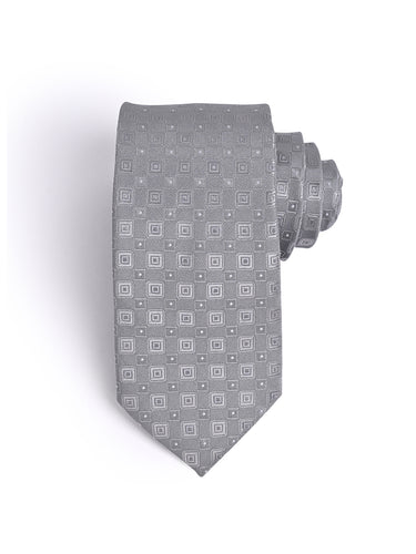 SILVER GREY CHECKERED TIE