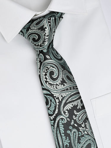 SILVER SAGE JACQUARD NECKTIE