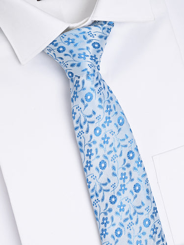 SKY BLUE BOTANICAL NECKTIE