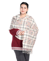 womens beige checked stole