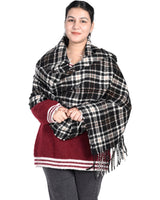womens black checked stole