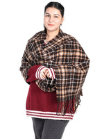 womens brown checked stole