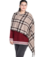womens brown checked stole