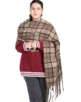 womens brown checked stole