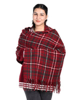 womens maroon checked stole