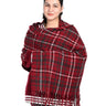 womens maroon checked stole
