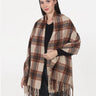 womens beige and brown checked stole