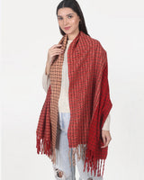 womens red woven design stole