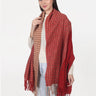 womens red woven design stole