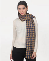 womens mustard woven design stole