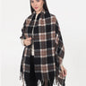 womens black checked stole