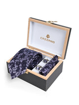 PURPLE FLORAL TIE SET